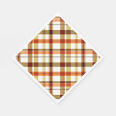 Serviette En Papier Plaid Rétro de Thanksgiving (Coin)