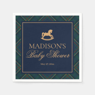 Serviette En Papier Plaid Rocking Horse Classique Baby Shower Dessert