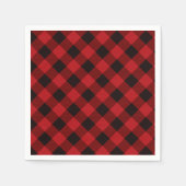 Serviette En Papier Plaid rouge de buffle classique rustique (Devant)