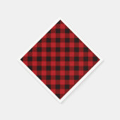 Serviette En Papier Plaid rouge de buffle classique rustique (Coin)