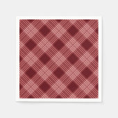 Serviette En Papier Plaid Rouge Et Blanc (Devant)