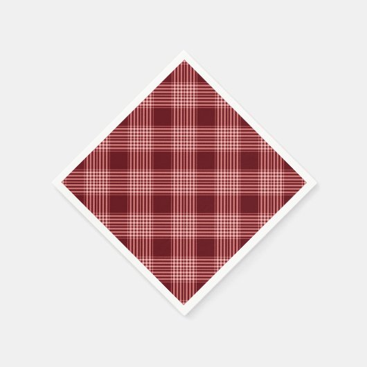 Serviette En Papier Plaid Rouge Et Blanc (Coin)
