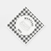 Serviette En Papier Plaid rustique de bisons noirs et blancs (Coin)