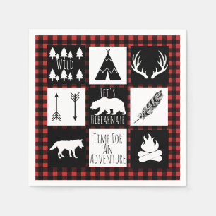 Serviette En Papier Plaid rustique de bûcheron de région sauvage et