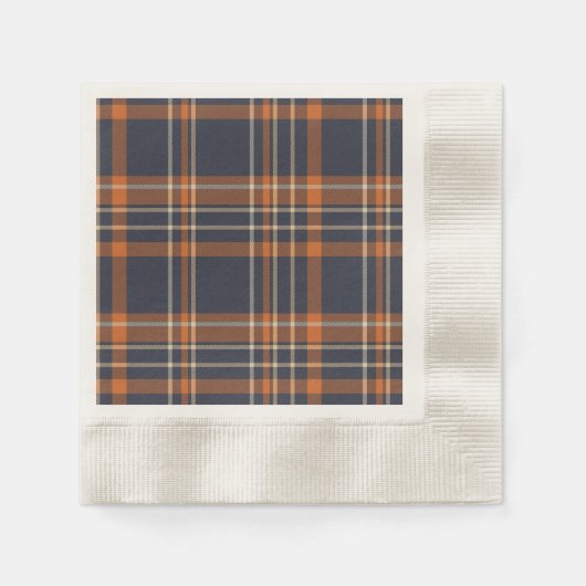 Serviette En Papier Plaid rustique Noël/hiver (Devant)
