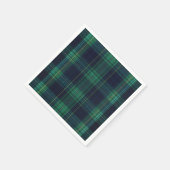 Serviette En Papier Plaid Tartan vert et bleu (Coin)