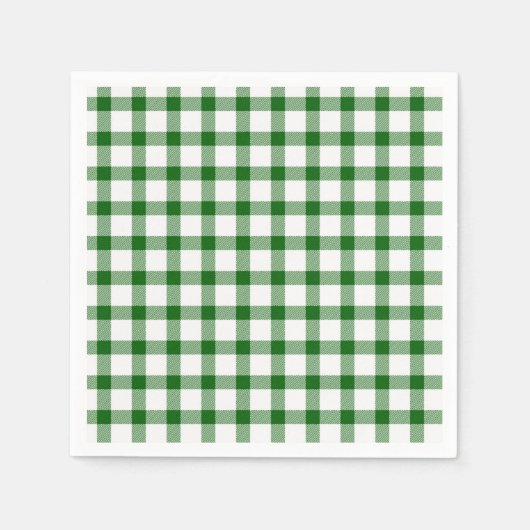 Serviette En Papier Plaid vert (Devant)