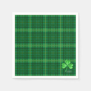 Serviette En Papier Plaid vert avec le shamrock