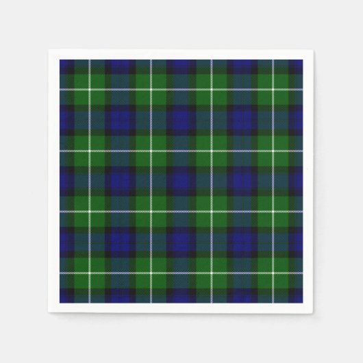 Serviette En Papier Plaid vert bleu Lamont tartan (Devant)