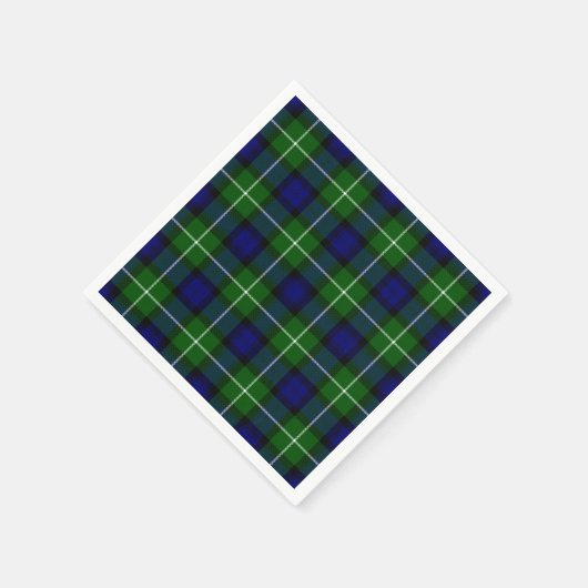 Serviette En Papier Plaid vert bleu Lamont tartan (Coin)
