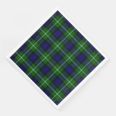 Serviette En Papier Plaid vert bleu Lamont tartan (Coin)