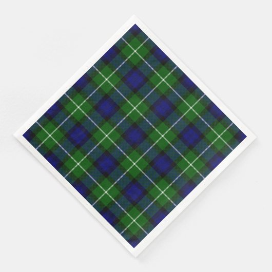 Serviette En Papier Plaid vert bleu Lamont tartan (Coin)