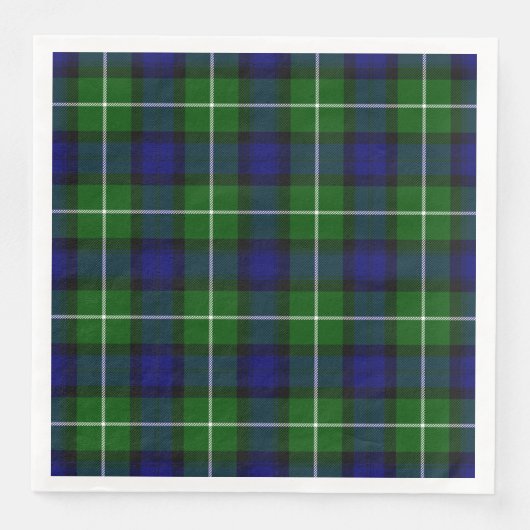 Serviette En Papier Plaid vert bleu Lamont tartan (Devant)