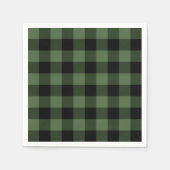 Serviette En Papier Plaid vert et noir (Devant)