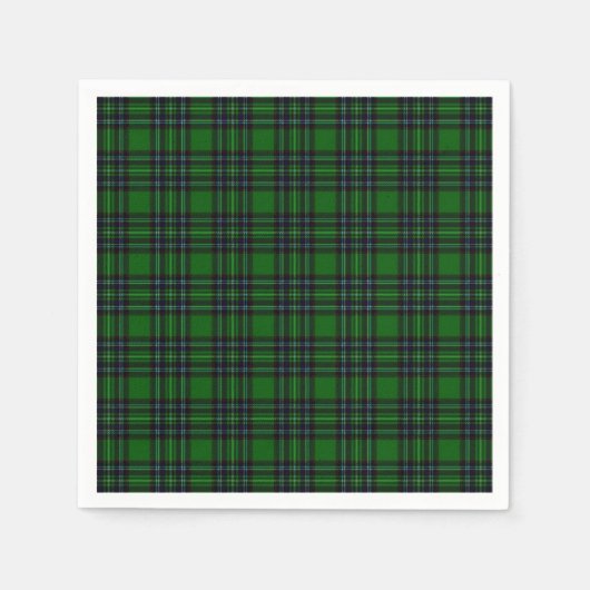 Serviette En Papier Plaid vert et noir (Devant)