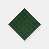 Serviette En Papier Plaid vert et noir (Coin)