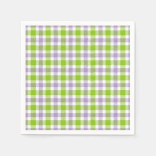 Serviette En Papier Plaid violet et vert