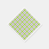 Serviette En Papier Plaid violet et vert (Coin)