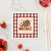 Serviette En Papier Plaid & Whimsy – Festive Thanksgiving Turkey (En situation)