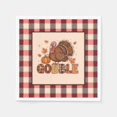 Serviette En Papier Plaid & Whimsy – Festive Thanksgiving Turkey (Devant)