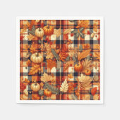 Serviette En Papier Plaids d'automne citrouille Maple Feuille (Devant)