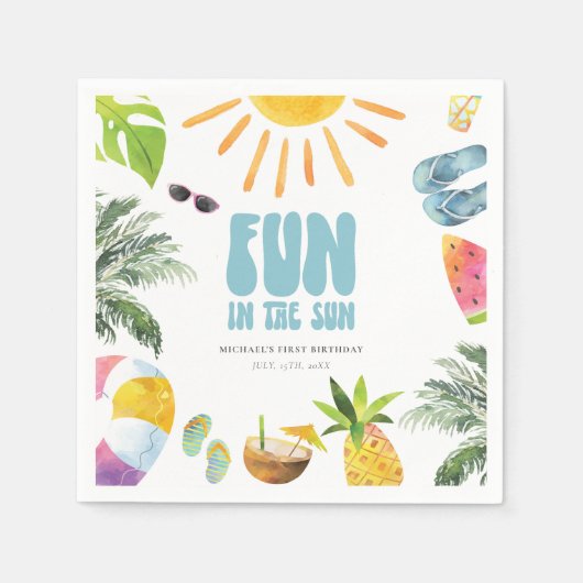 Serviette En Papier Plaisir au soleil (Devant)