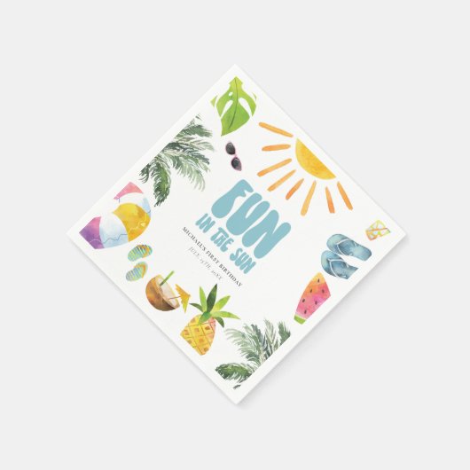 Serviette En Papier Plaisir au soleil (Coin)