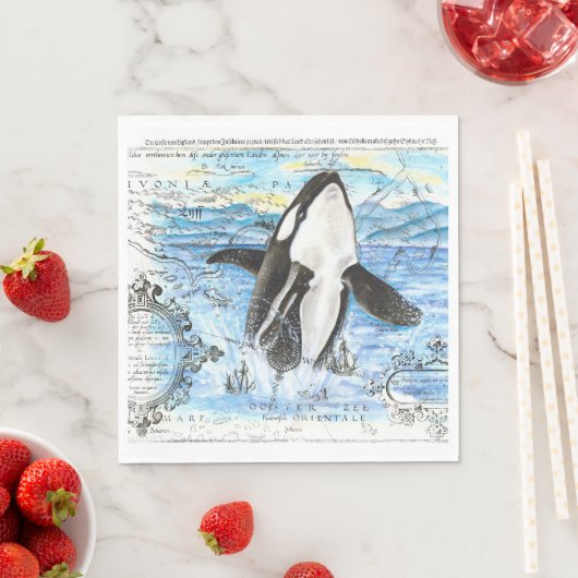 Serviette En Papier Plan Breaching Orca (En situation)