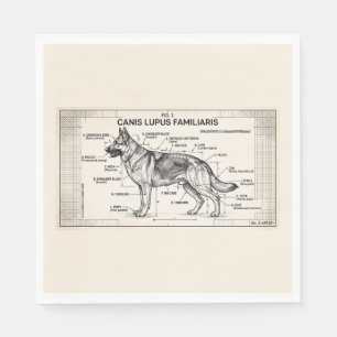 Serviette En Papier Plan de construction du chien de berger allemand