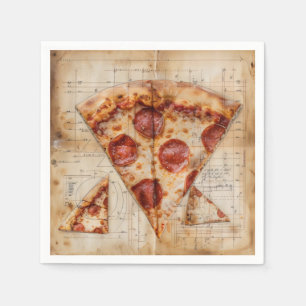 Serviette En Papier Plan de pizza vintage