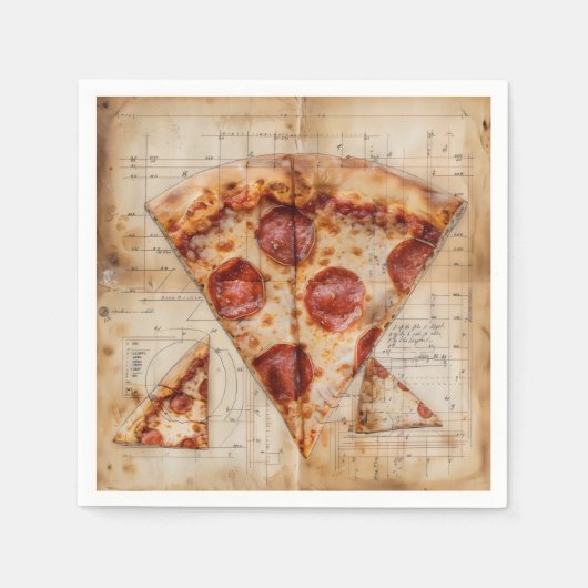 Serviette En Papier Plan de pizza vintage (Devant)