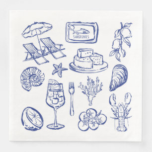 Serviette En Papier Plan de vie méditerranéen