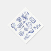 Serviette En Papier Plan de vie méditerranéen (Coin)