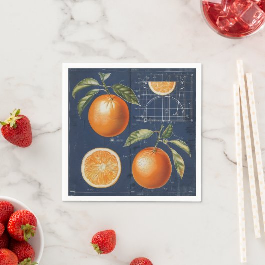 Serviette En Papier Plan directeur des fruits orange (En situation)