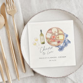 Serviette En Papier Planche de Charcuterie Vin et Fromage À l'amour