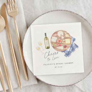Serviette En Papier Planche de charcuterie Vin & Fromage À l'amour
