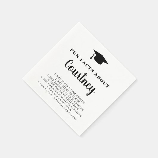 Serviette En Papier Planche de mortier simple Fun Facts Moderne Gradua (Coin)