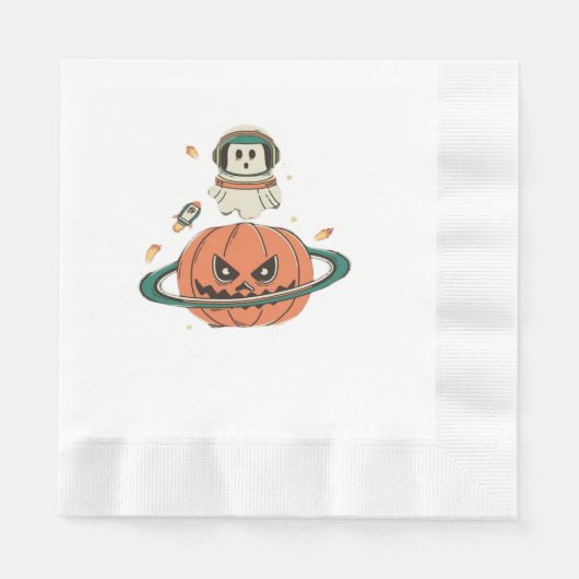 Serviette En Papier Planète citrouille (Devant)