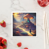 Serviette En Papier Planète de champignons magiques (En situation)