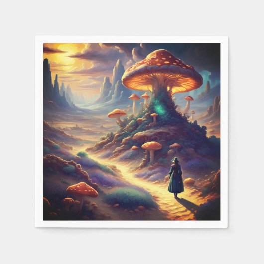 Serviette En Papier Planète de champignons magiques (Devant)