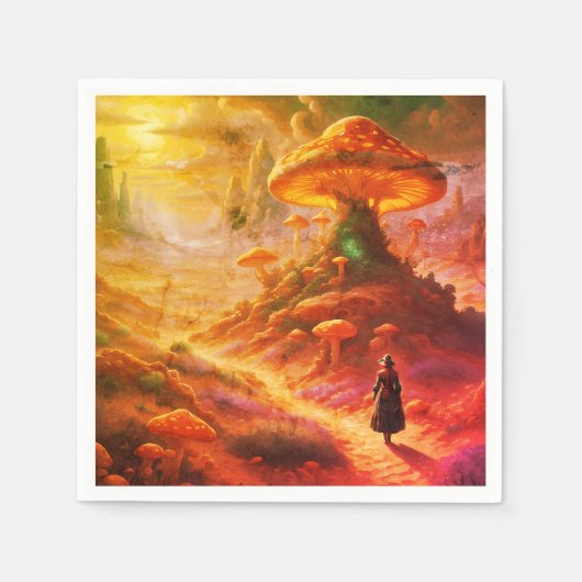 Serviette En Papier Planète de champignons magiques (Devant)