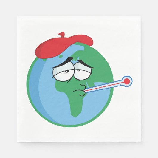Serviette En Papier Planète malade (Devant)