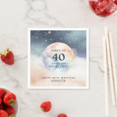 Serviette En Papier Planète Terre Ciel céleste 40e anniversaire (En situation)