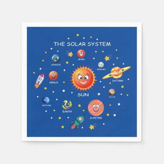 Serviette En Papier Planètes du système solaire (Devant)
