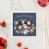 Serviette En Papier Planètes extérieures Bleues (En situation)