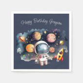 Serviette En Papier Planètes extérieures Bleues (Devant)