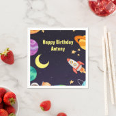 Serviette En Papier Planètes extérieures Bleues (En situation)