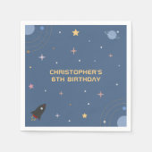 Serviette En Papier Planètes & Rocket, Espace Extérieur Anniversaire N (Devant)