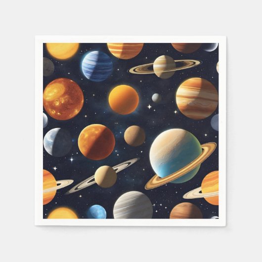 Serviette En Papier Planètes spatiales 2 (Devant)