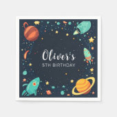 Serviette En Papier Planètes spatiales Galaxy Anniversaire (Devant)